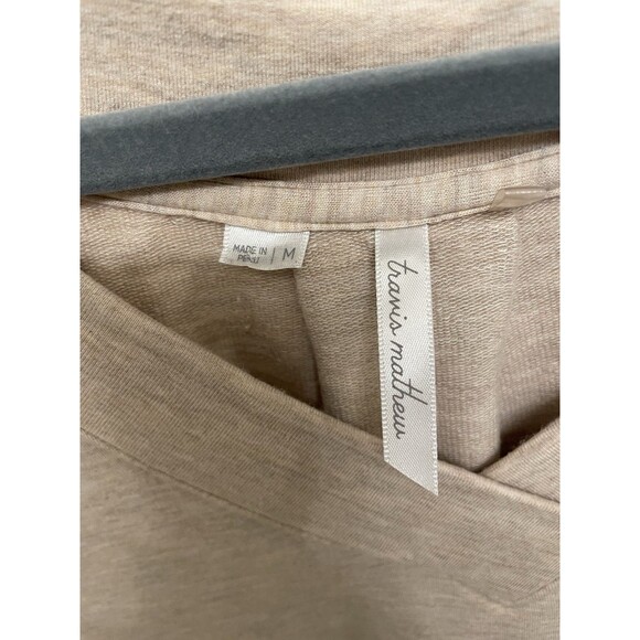 Travis Mathew Womens M Cloud Terry V-neck Top Sweatshirt Cream Color - Picture 4 of 8